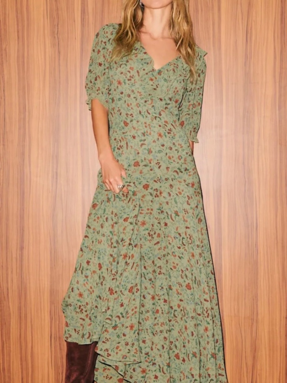 Reformation Evra Dress Green - Size 0